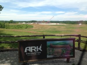 View from the Ark Encounter Observation Deck, which opened in summer 2015. Visitors view the ark under construction.